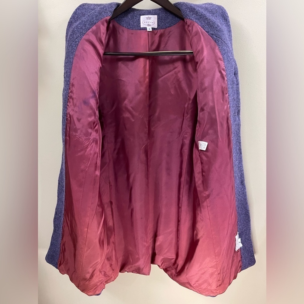 TOCCA 100% Wool Vintage Peacoat Plum Color Size 8 - Picture 3 of 12